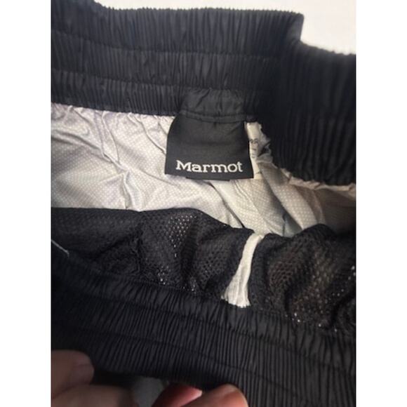 Marmot Waterproof Shell Pants Men’s Small Black Ripstop Full Zip Adjustable - Picture 4 of 16
